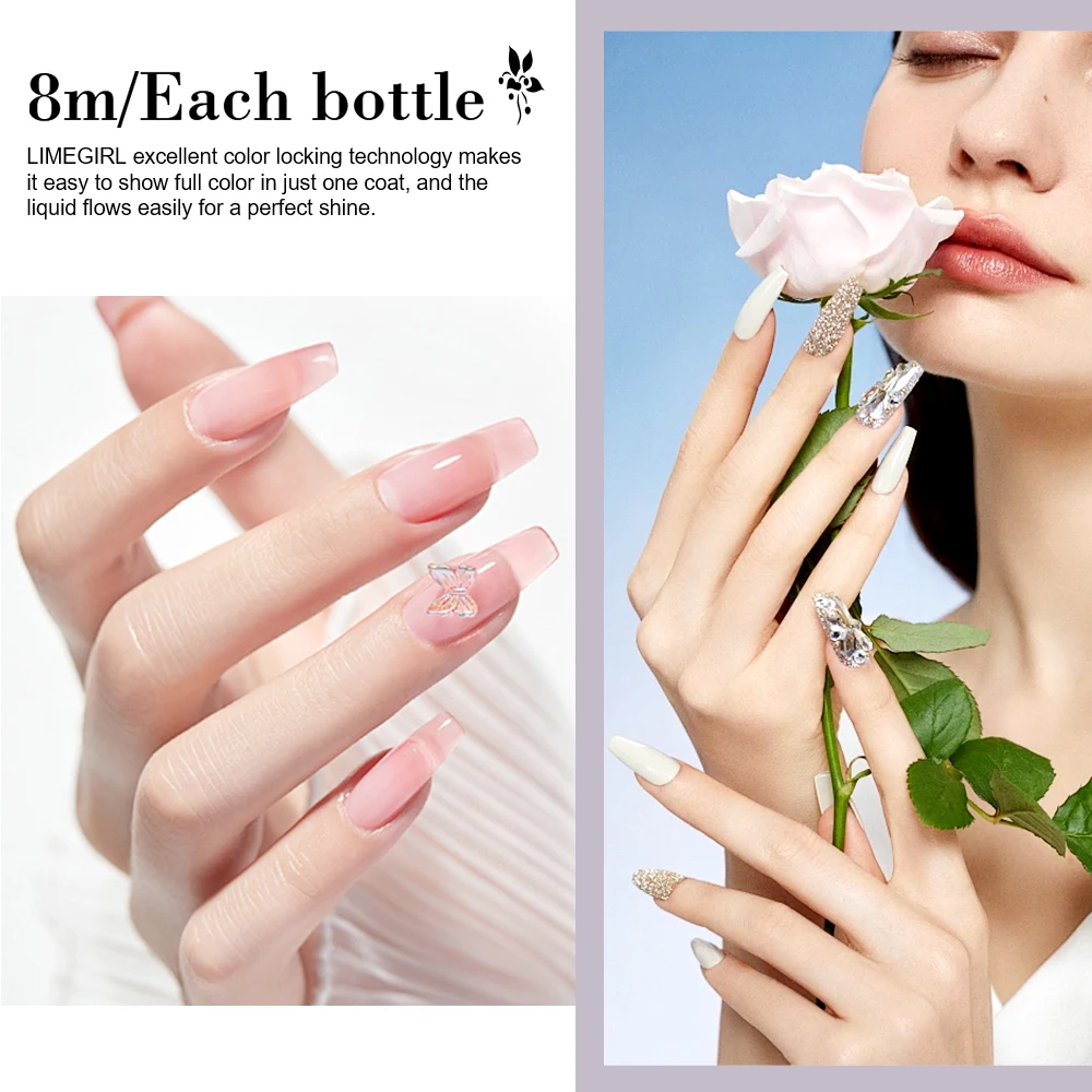 Limegirl 36 Colors Gel Nail Polish Set 8ml with Base Top Matte Coat Complete Salon Manicure Kit DIY Nail Polish Set 36 Bottles