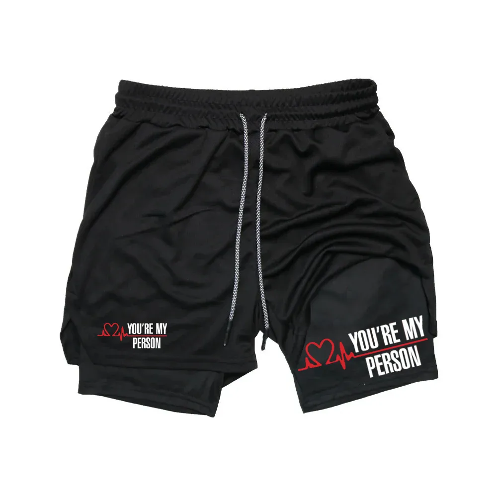 

Шорты для бега, мужские шорты для фитнеса, быстросохнущие шорты 2 в 1 для тренировок в тренажерном зале и фитнеса, шорты для бега, летние мужские шорты