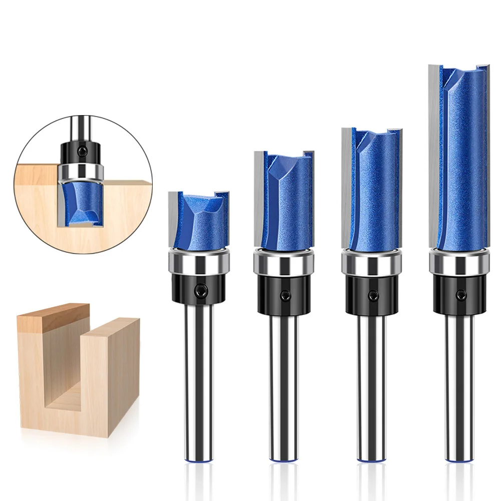 

1 шт., 6 мм, 1/4 дюйма, прямая фреза с хвостовиком, шаблон, фреза с узором, фреза с подшипником, твердосплавная фреза