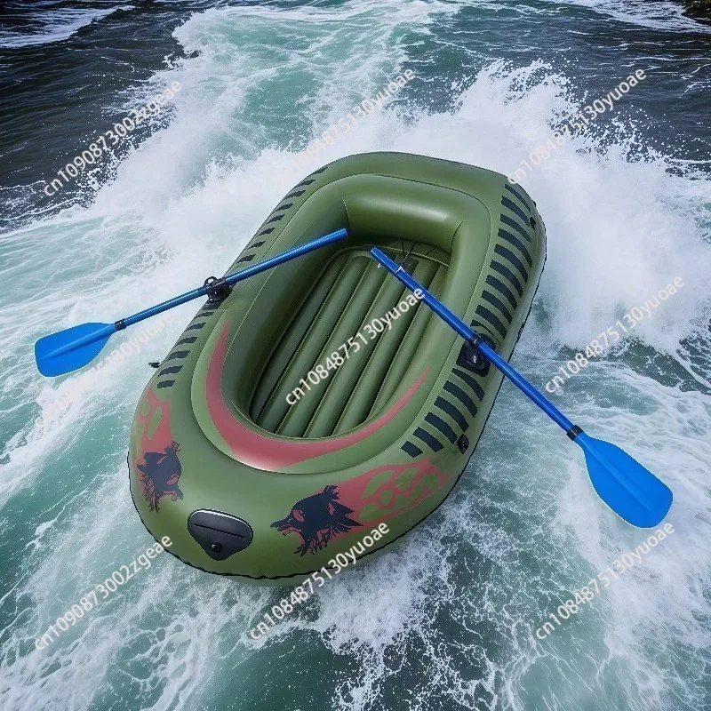 Portable Assault Boat 2/3/4 People Multi-Person Kayak Inflatable Rubber Boat Thick Bottom Drifting Fishing Leisure Rafting