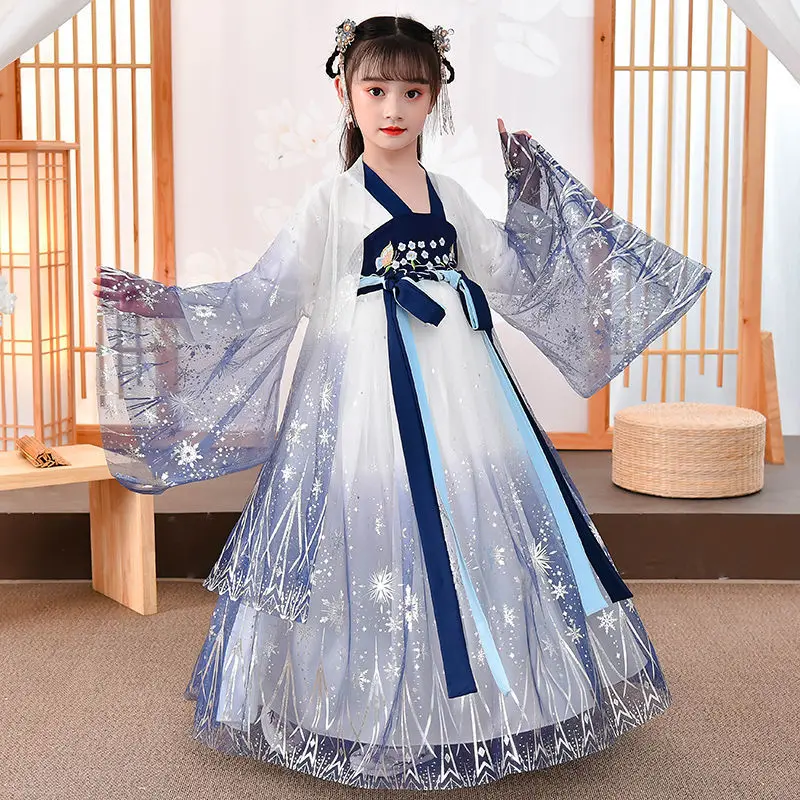 

Han style girls' ancient princess dress Chinese style children's elegant Tang style dress for performance in spring and autumn