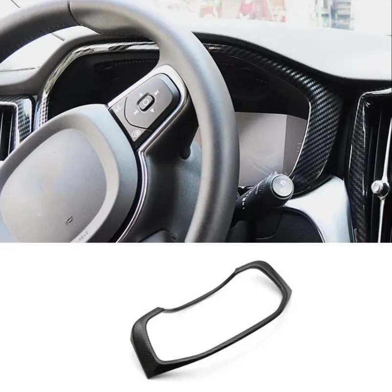 

Car Console Dashboard Oil Gauge Frame Decoration Sticker Trim For Volvo XC60 2018-2022 Carbon Fiber Color Interior Accessories