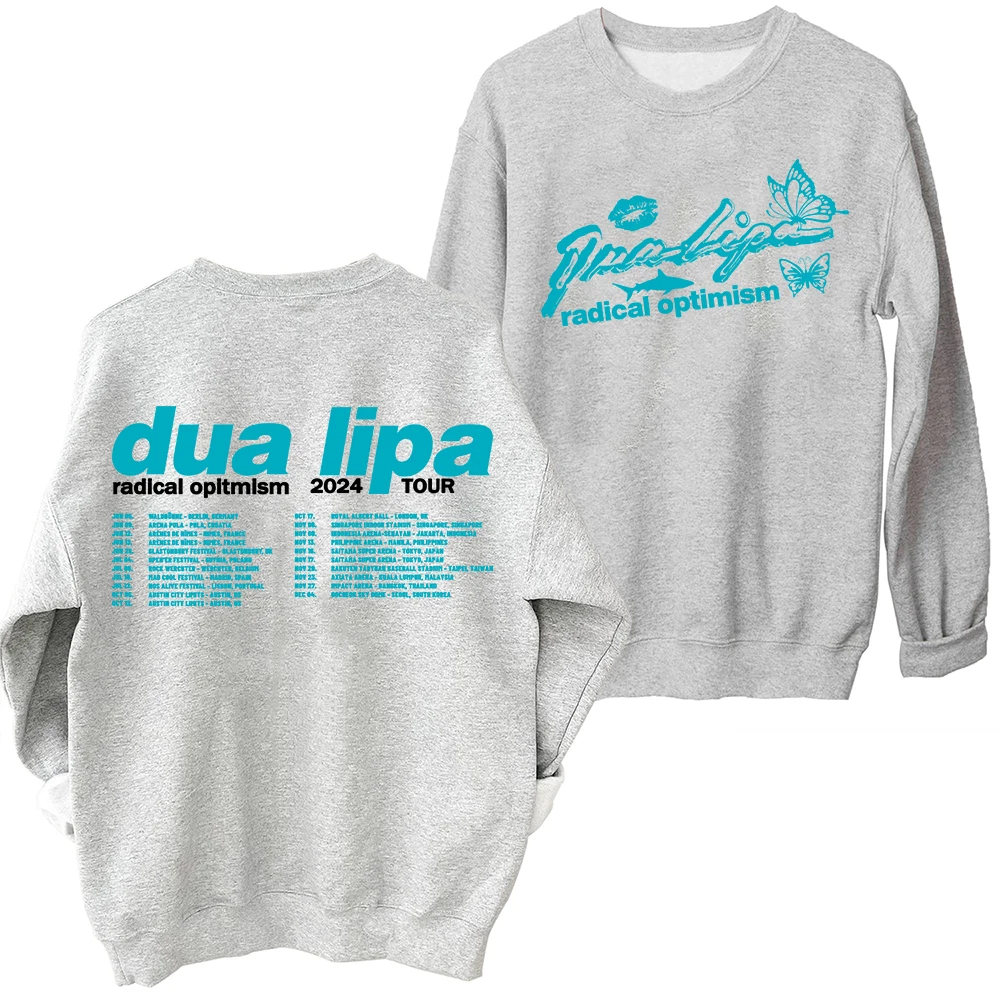 Dua Radical Optimism Tour 2024 Lipa Sweatshirt Harajuku Round Neck Long Sleeve Oversized Hoodie Fans Gift