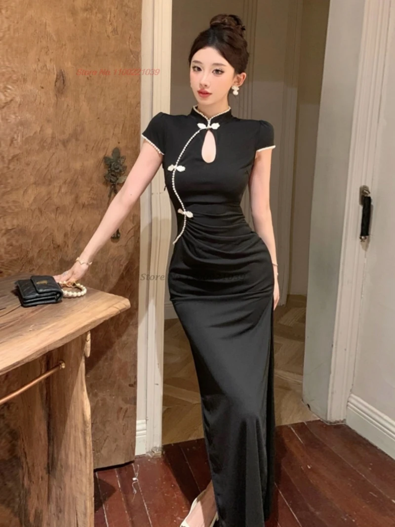 

2025 chinese sexy dress improved cheongsam qipao vintage vestidos dress traditional nightclub dress banquet evening dress qipao