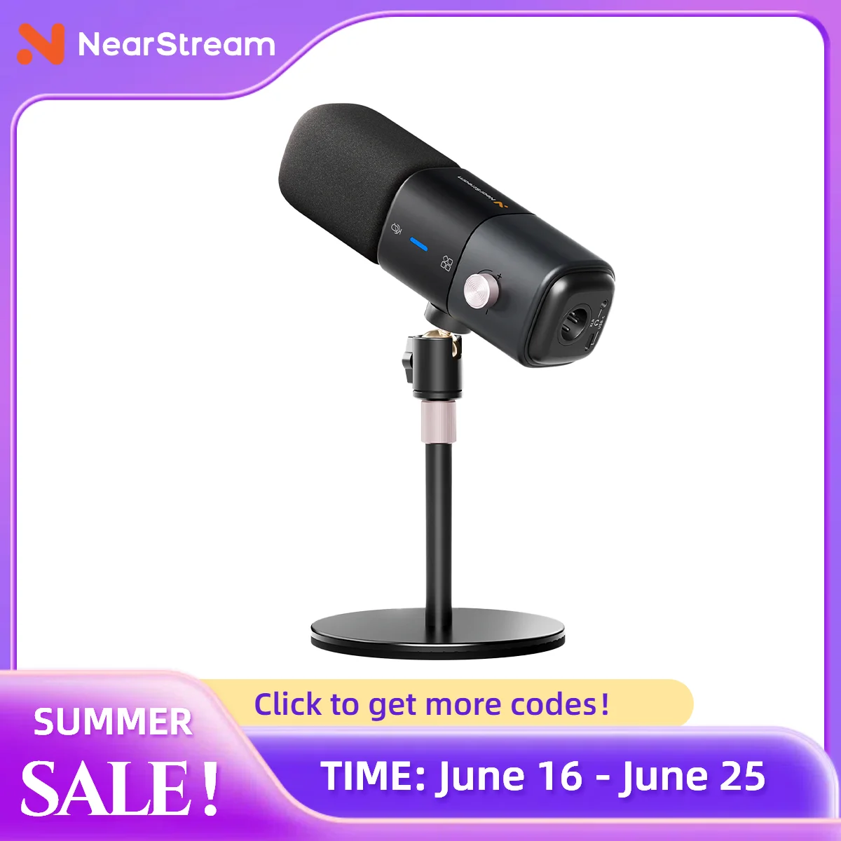 

NearStream Dynamic XLR USB Mic Desktop Professional Microphone Plug-and-Play for Gaming Studio Streaming Podcast Recording pc