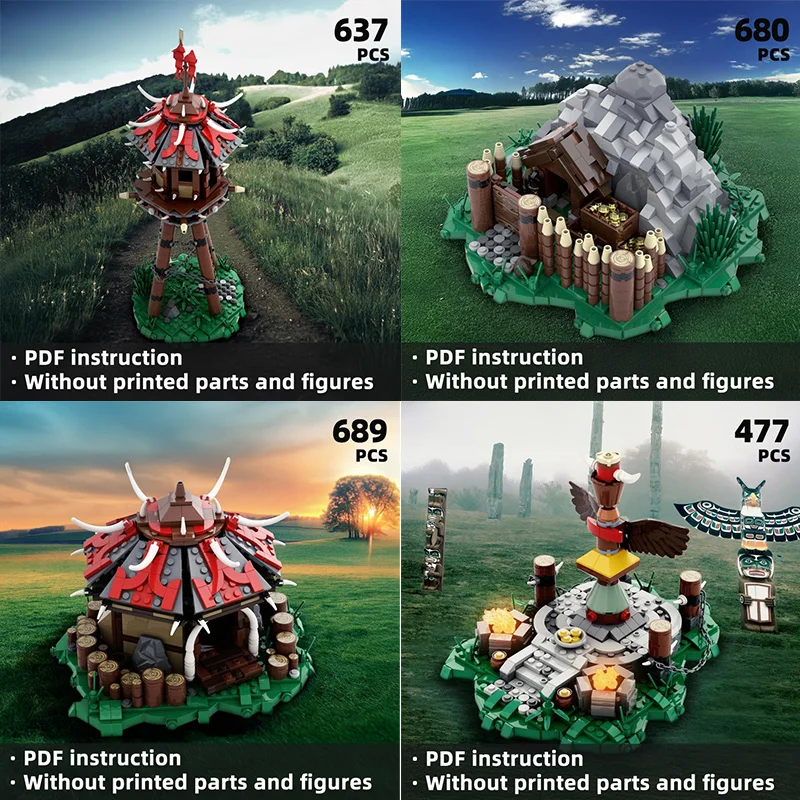 diy and match the tribal base in your heart to build your own tribe, Special offer tribal village building blocks - Warcraff！