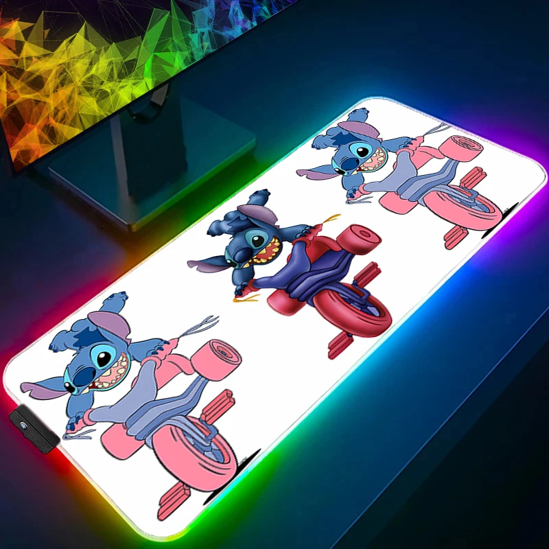 RGB Mouse Pad Stitch gamer Large LED Keyboard NonSlip Locking Edge Rubber Computer Carpet Desk Mat PC Gamer Backlight MousePad