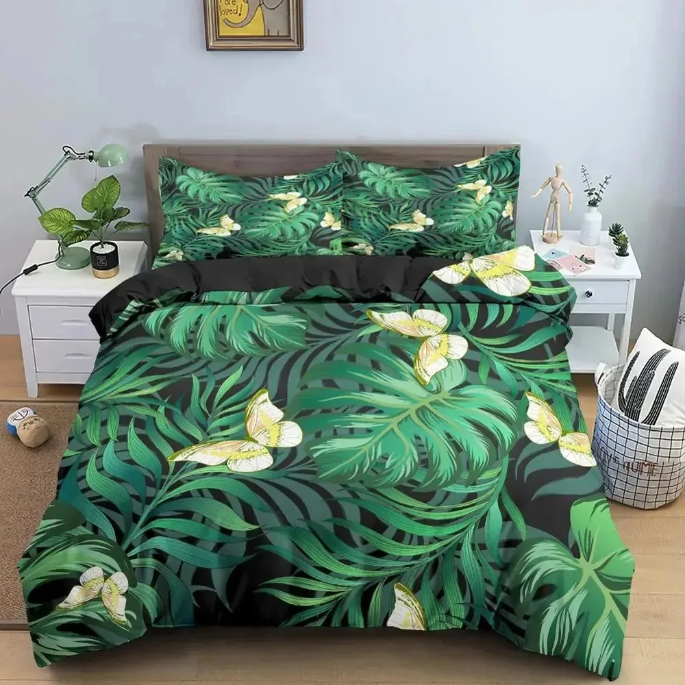 Butterfly Floral Beautiful Flower Bedding Set Boys Girls Twin Queen Size Duvet Cover Pillowcase Bed Boys Adult Home Textileextil