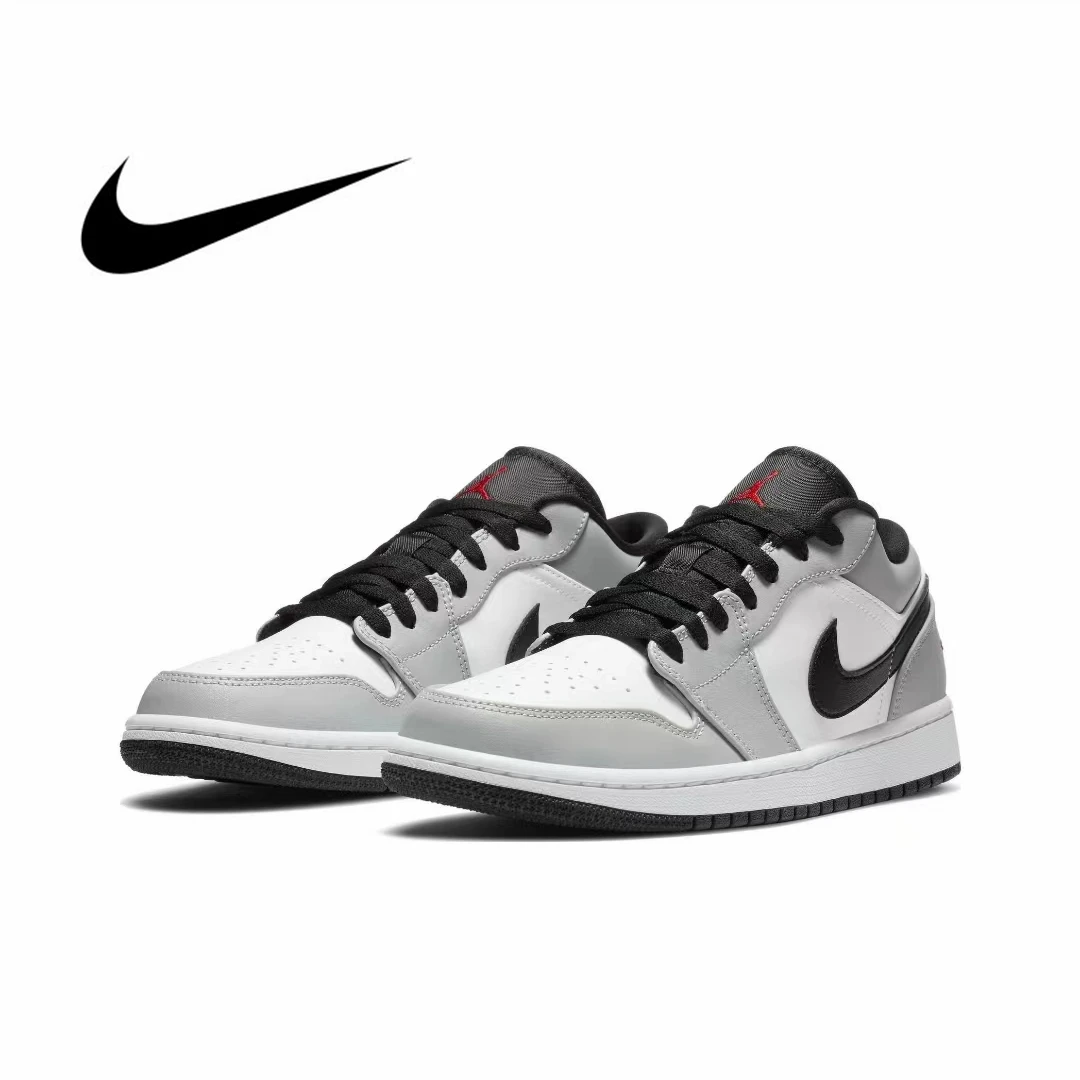 Nike Air Jordan 1 Retro low Light Smoke Grey basketball shoes Men\'s and women\'s fashion outdoor recreational sports shoes