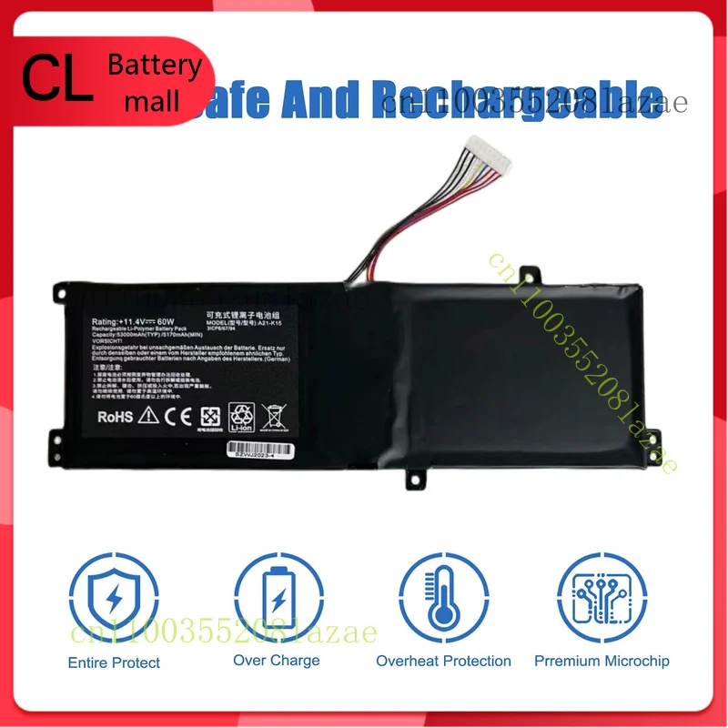 

New A21-K15 60W 11.4V For Machenike F117-V/VG65T Battery F11 7-VA F1 1 7-VB