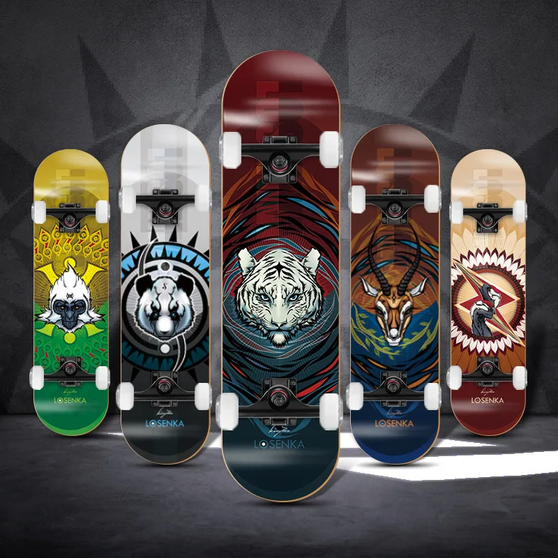 Tablero profesional para principiantes, adolescentes y adultos, cepillo de doble urdimbre, tablero corto de arce callejero