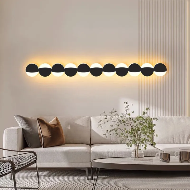 Long Strip Wall Lamps Modern Minimalist Spherical New Led Bedroom Bedside Lamp Living Room Sofa Light Simple Loft Decor Lamp