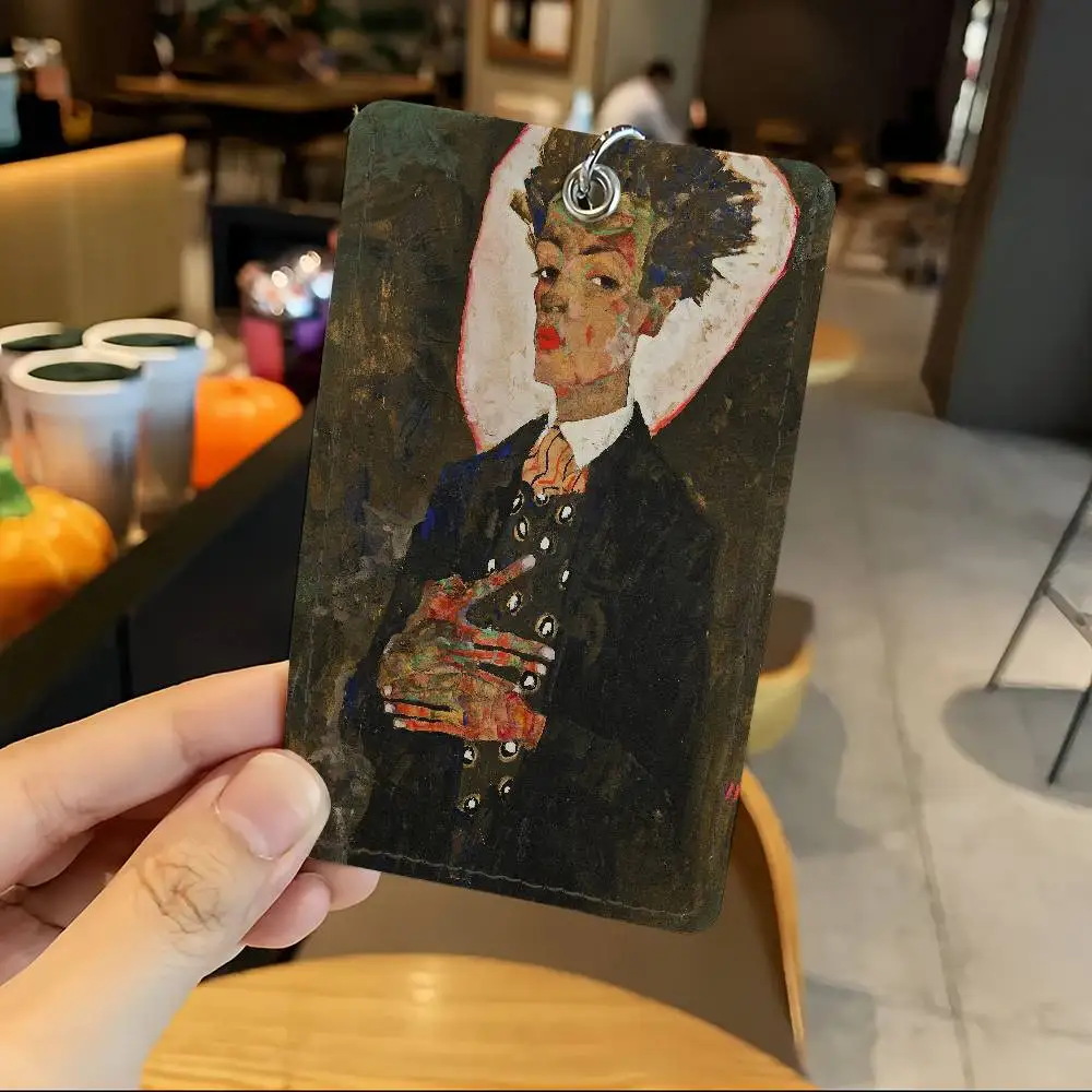 Art E-Egon S-Schiele Kartenhalter Schlüsselanhänger Schlüsselanhänger Türschloss Zugang Schutzhülle für Sicherheitsgeschenk