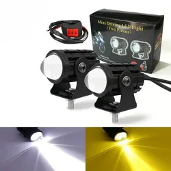 2PCS Mini Laser cannon Drl LED spotlight Car Work light Lens headlights high beam Daytime Running Light Fog lamp DC 12V 1000LM