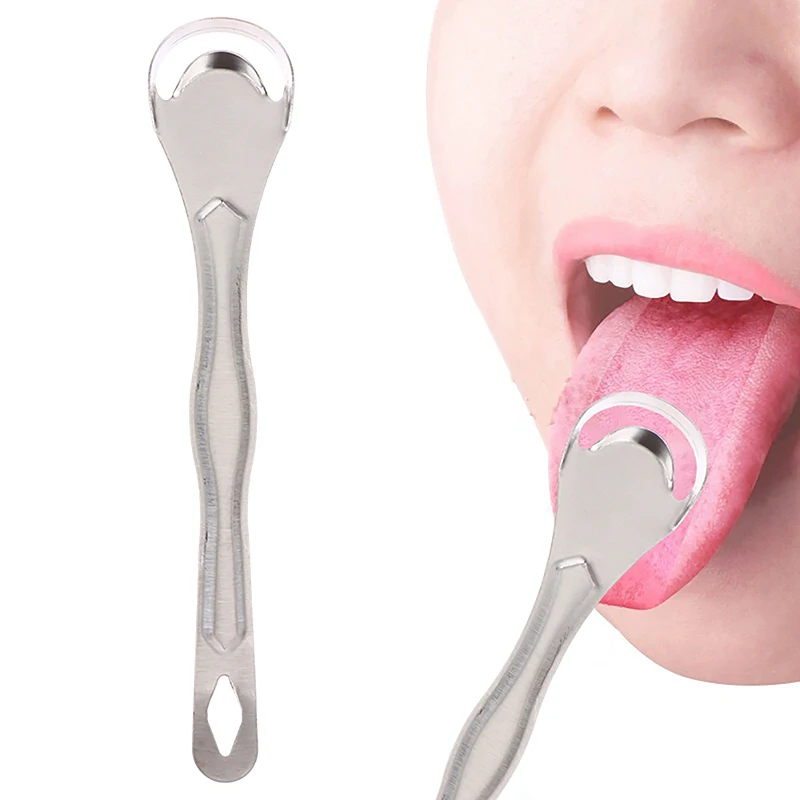 Stainless Steel Tongue Scraper Metal Cleaner Reusable & Eco-friendly Brush Fresh Breath Oral Care