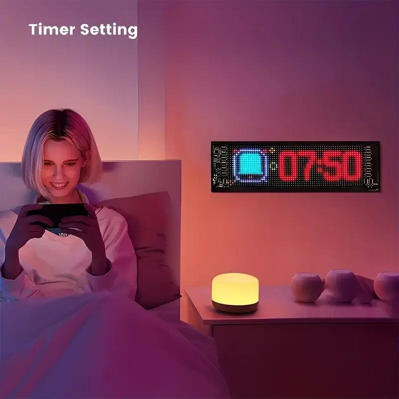 LED Matrix Pixel Screen Panel For Car USB Addressable Animation LED Display Bluetooth DIY RGB Pattern Graffiti Scrolling Sign