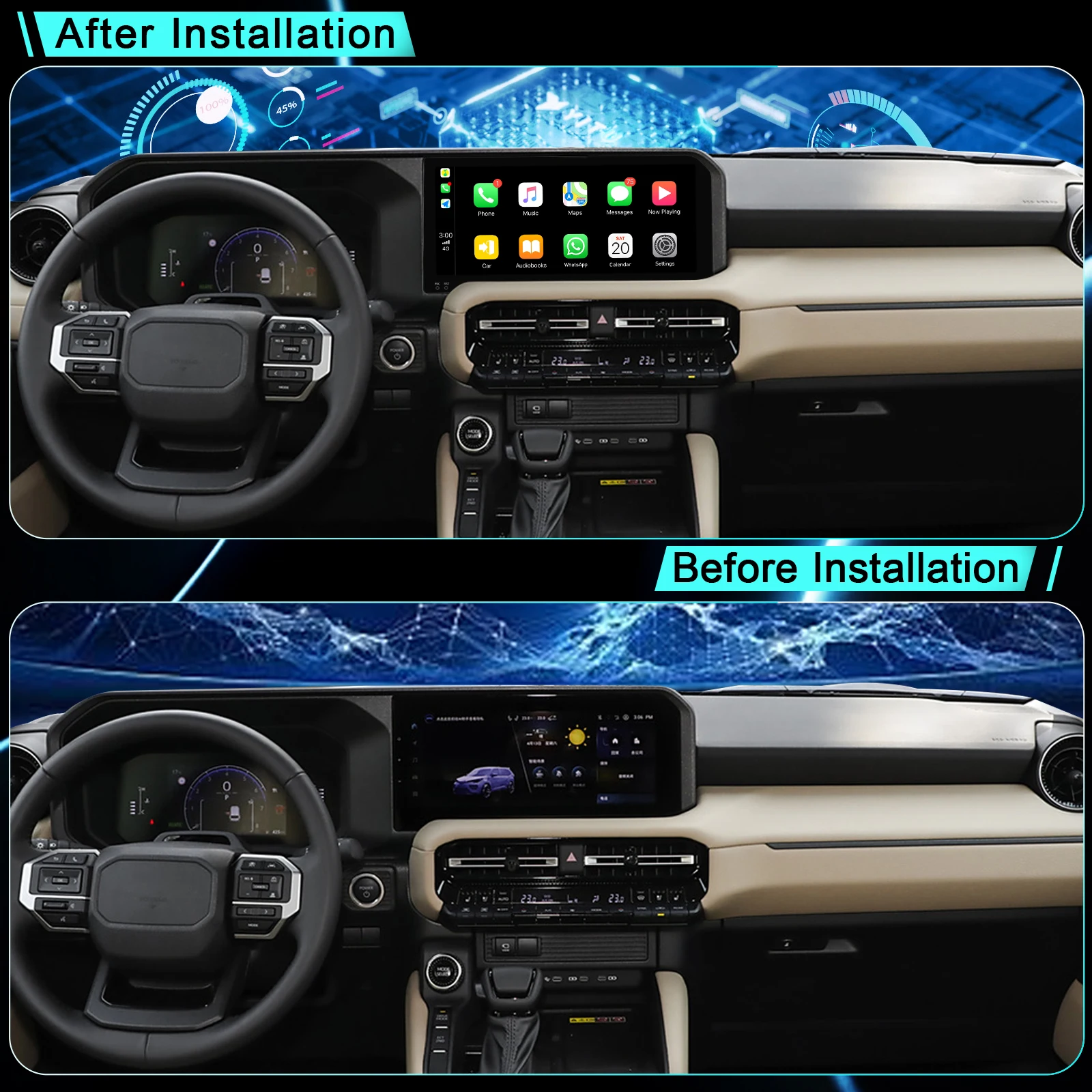 Android 12.3Car GPS Tracker For Toyota Land Cruiser Prado TXL RAM 4G ROM 64G For CUSP Auto electronics Car Radio Car Navigation