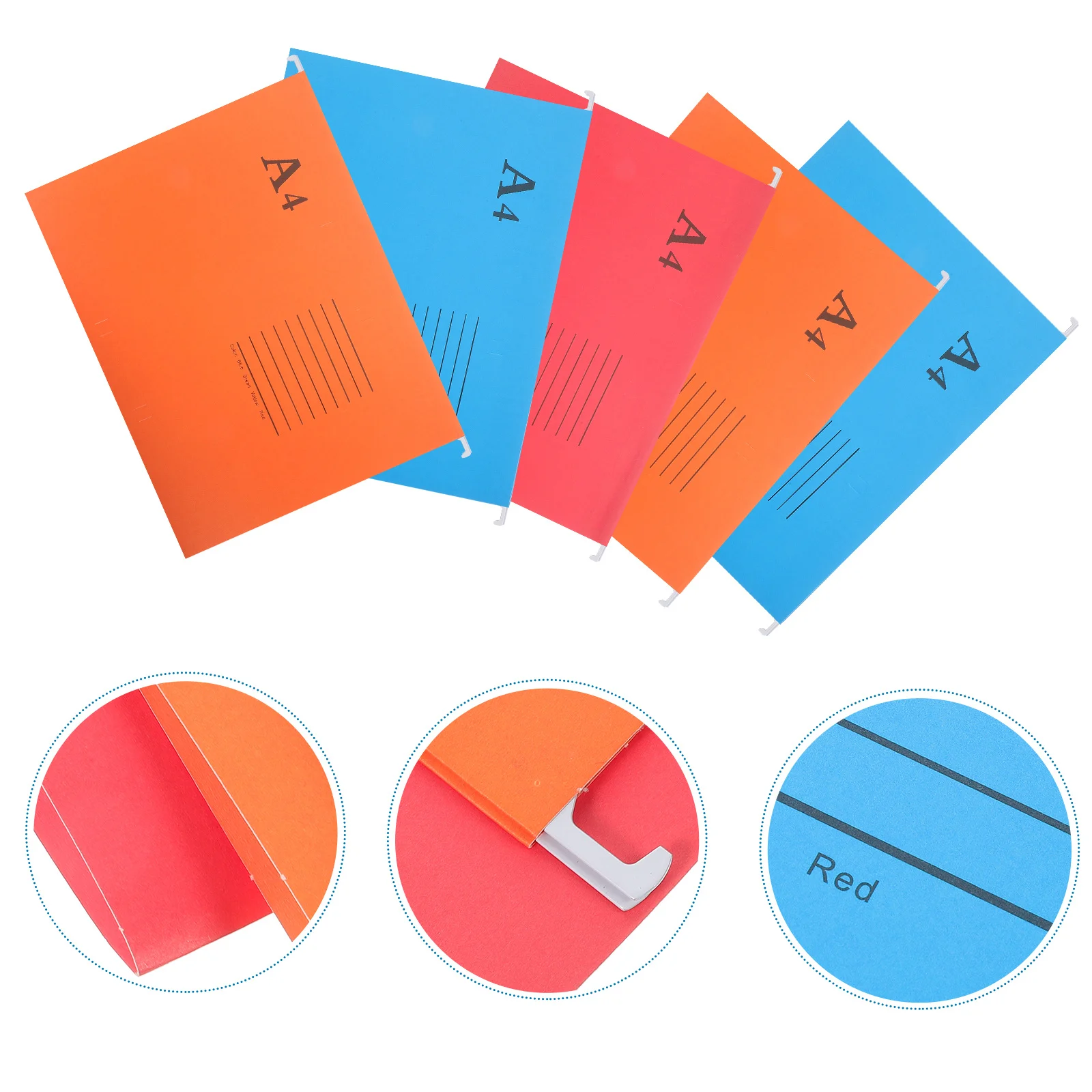 10 pcs A4 File Folder Hanging Documents Organizer Wear-Resistant Paper For Home Office Storage Bright Color File Supplies