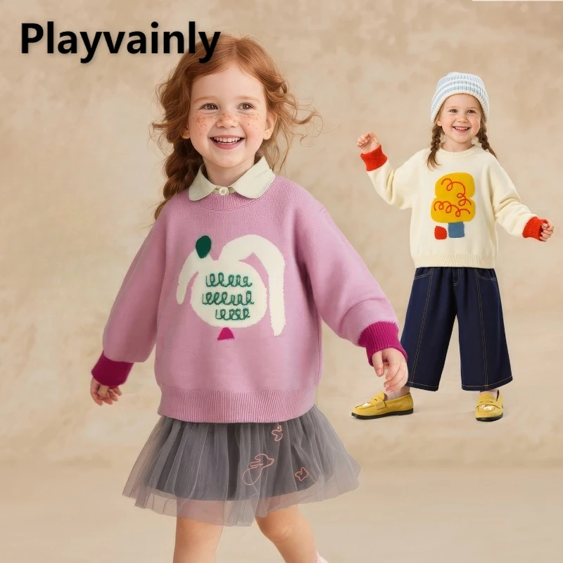 

Новый осенне-зимний детский милый вязаный топ с героями мультфильмов, пуловер с круглым вырезом и длинными рукавами, свитера для мальчиков и девочек, модная теплая одежда Y0366