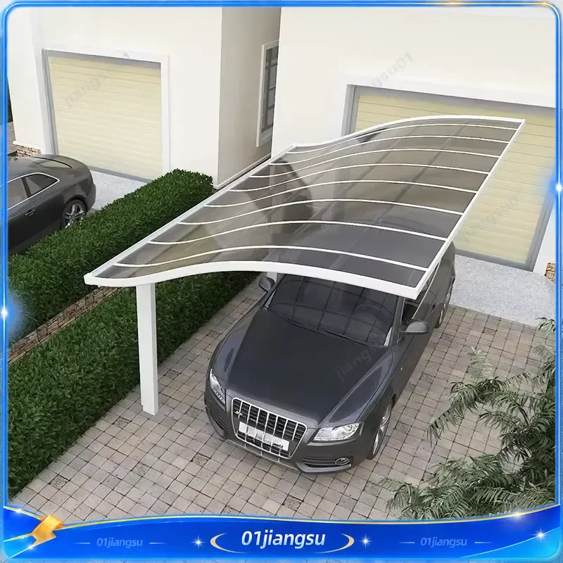 Modern Arched Polycarbonate Roof Aluminum Carport Heavy Duty Weatherproof Outdoor Garage Parking Shelter Canopy Awning Kit