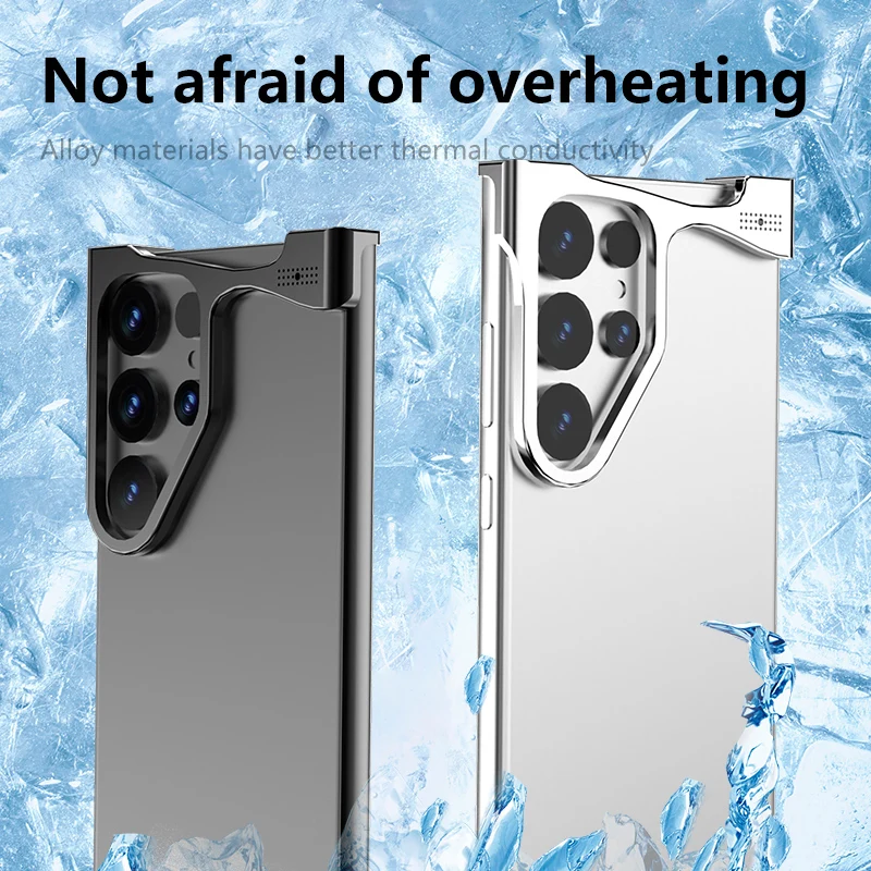 Fashion Irregular Aluminum Alloy Bumper Phone Case For Samsung Galaxy S25 S24 S23 Ultra Plus Aromatherapy Metal Protection Cove