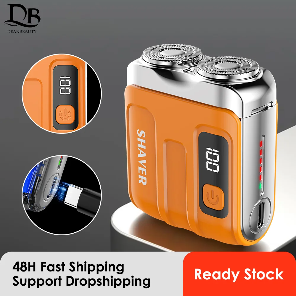 Mini Electric Shaver for Face And Body Portable Wet/Dry Use with Intelligent Digital Display Type-C Rechargeable Washable Travel