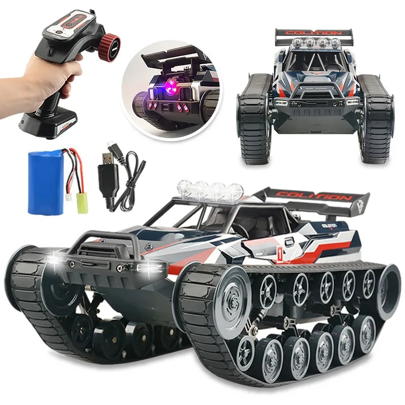 MMBL 1:12 High-Speed Off-Road Alloy Tank Spray Stunt Toy Car Military Tanks Crawler Remote Control Car Children Toys Gifts