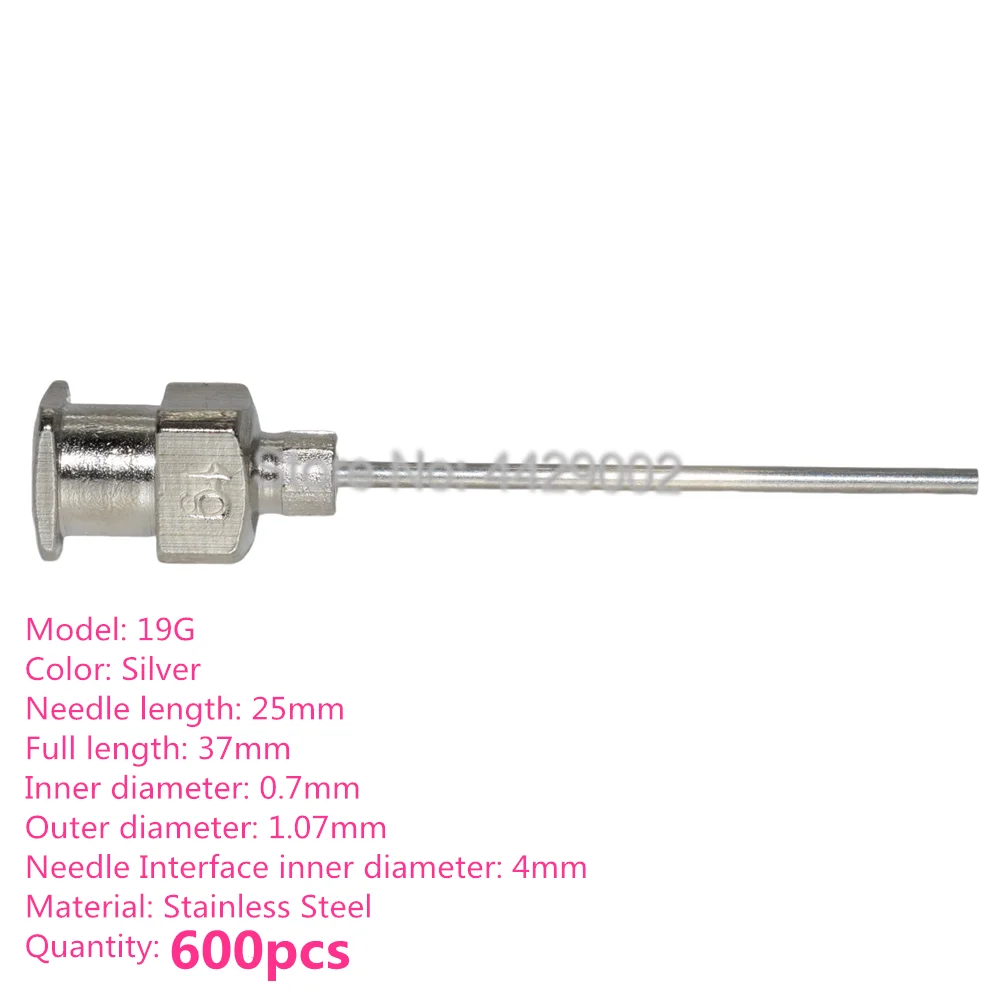 600 Stück Klebstoff-Spritzen-Nadeln 19G 21G 23G 25G Edelstahlnadeln Klebstoff-Dispenser-Nadeln mit stumpfen Spitzen Set – Detail 5
