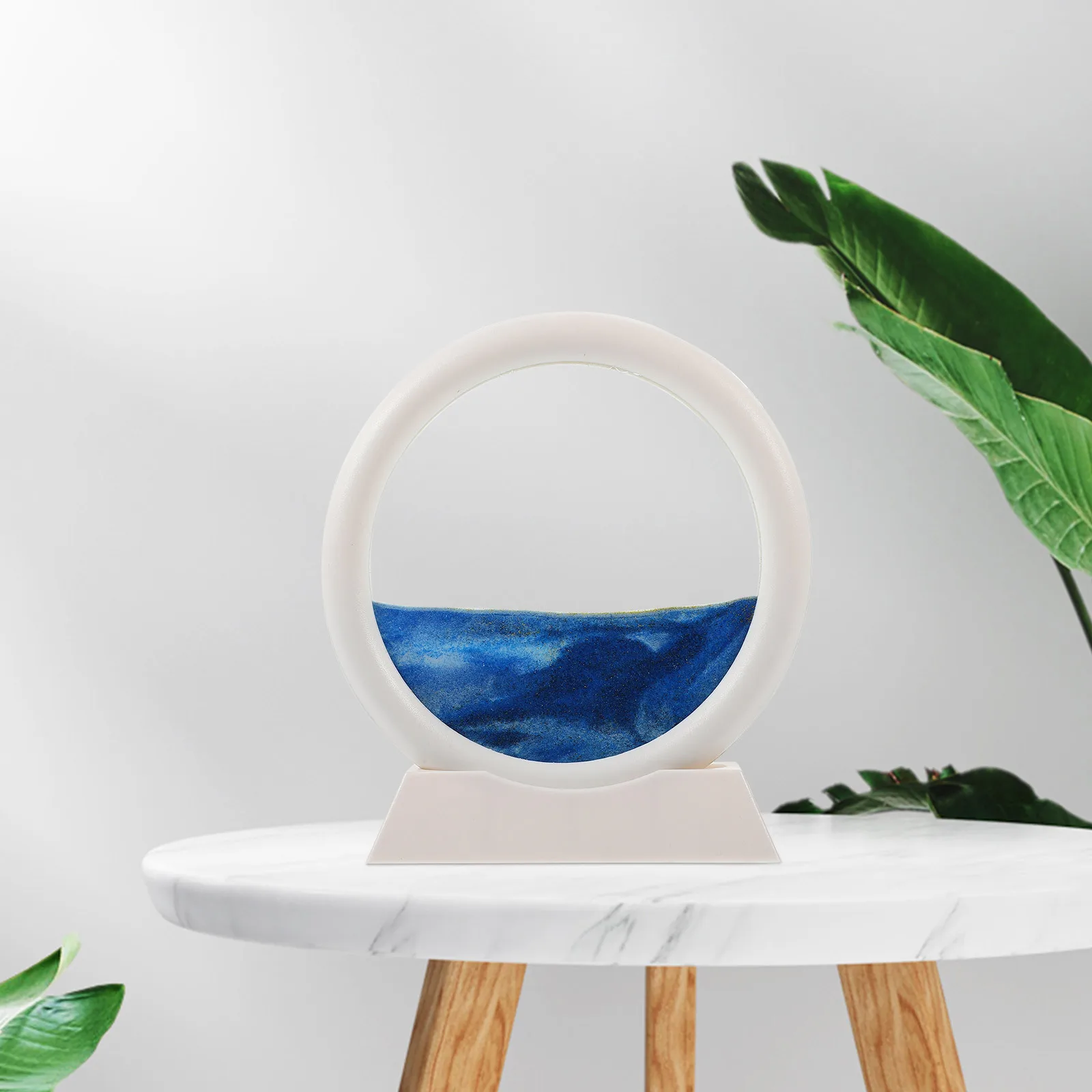 صورة فنية رملية متحركة ثلاثية الأبعاد لوحة رملية مستديرة ديناميكية لتزيين مكتب المكتب المنزلي تصميم منظر طبيعي قابل للتركيب على الحائط #5