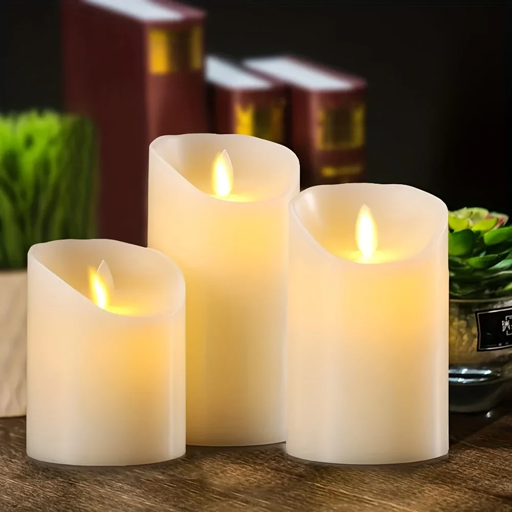 1Pc 10/12.5/15CM LED Electric Candle Lamp Flameless Candles Battery Powered Candles for Wedding Decor Birthday Party Supplies