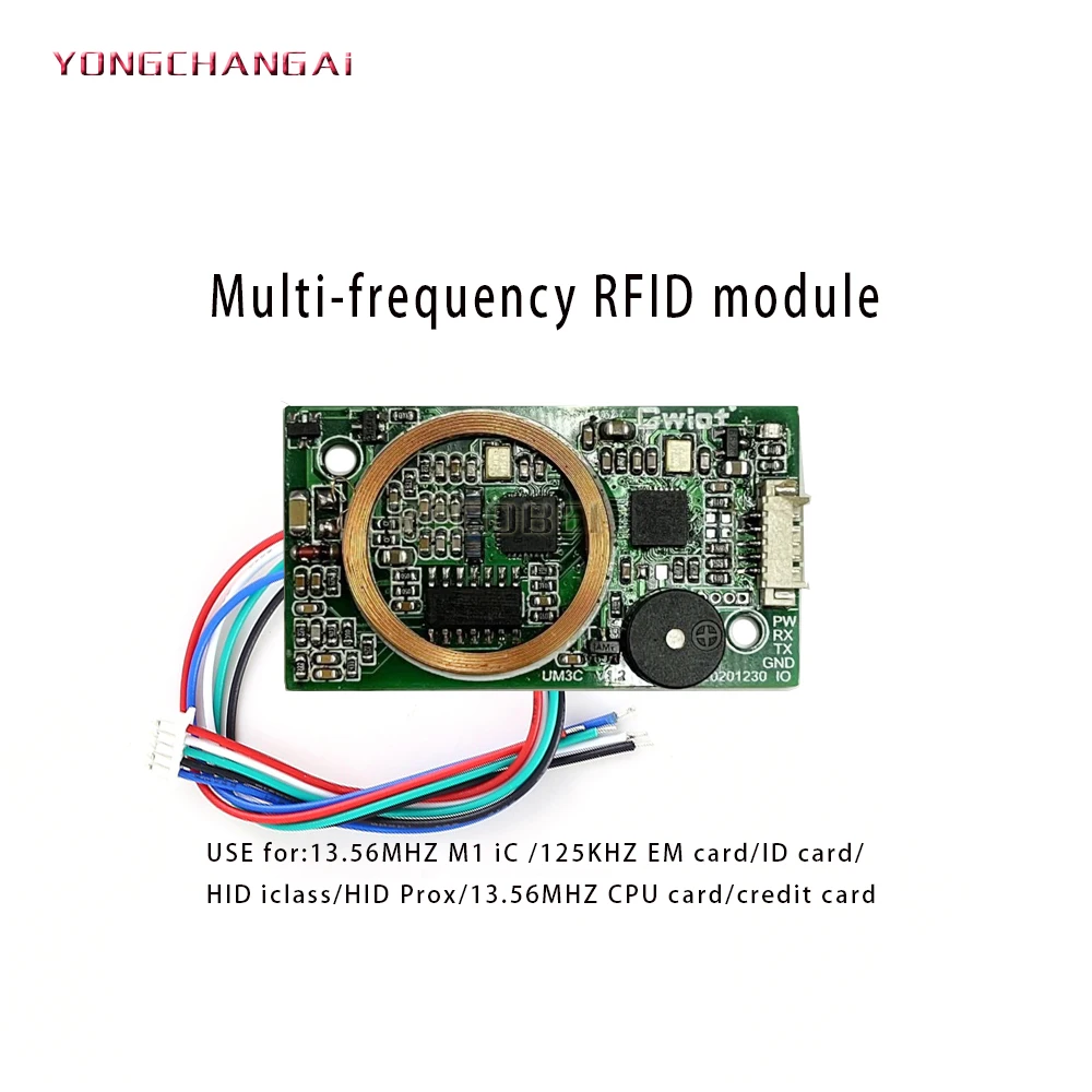 Multiple Cards RFID Wireless Reader Module 13.56MHz 125KHz Dual Frequency UART/USB/Weigand ID IC High-performance Card Reader