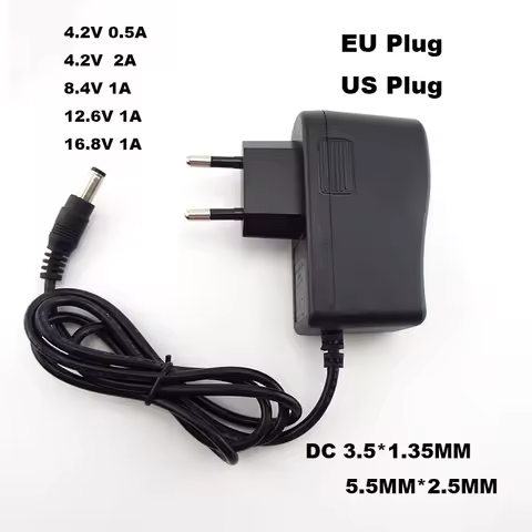 AC 100-240V DC 4.2V 8.4V 12.6V 16.8V 1A 1000MA Power Supply Adapter 8.4 12.6 16.8 V Volt Charger for 18650 Lithium Battery F1