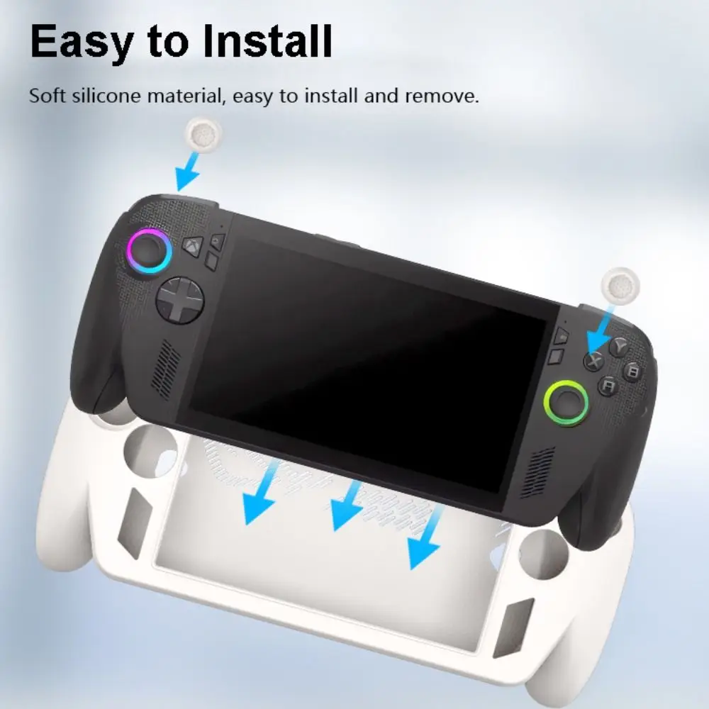 حافظة وحدة تحكم ألعاب محمولة من السيليكون، غطاء حماية ناعم مقاوم للصدمات، غطاء مضيف مريح مضاد للانزلاق لهاتف ROG Xbox ally X