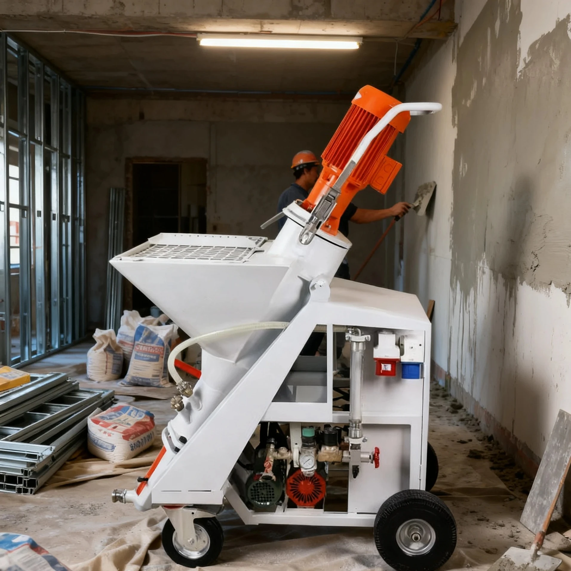 محطة الجص الأوتوماتيكية X11 آلة رش الملاط 220 فولت 380 فولت للجبس والأسمنت #3