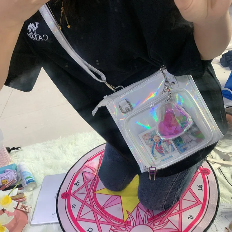 2024 New Silver Ita Bag Sweet All Match Transparent Crossbody Bag Fashion Trendy Eleagnt  PU Handbag for Women сумка женская