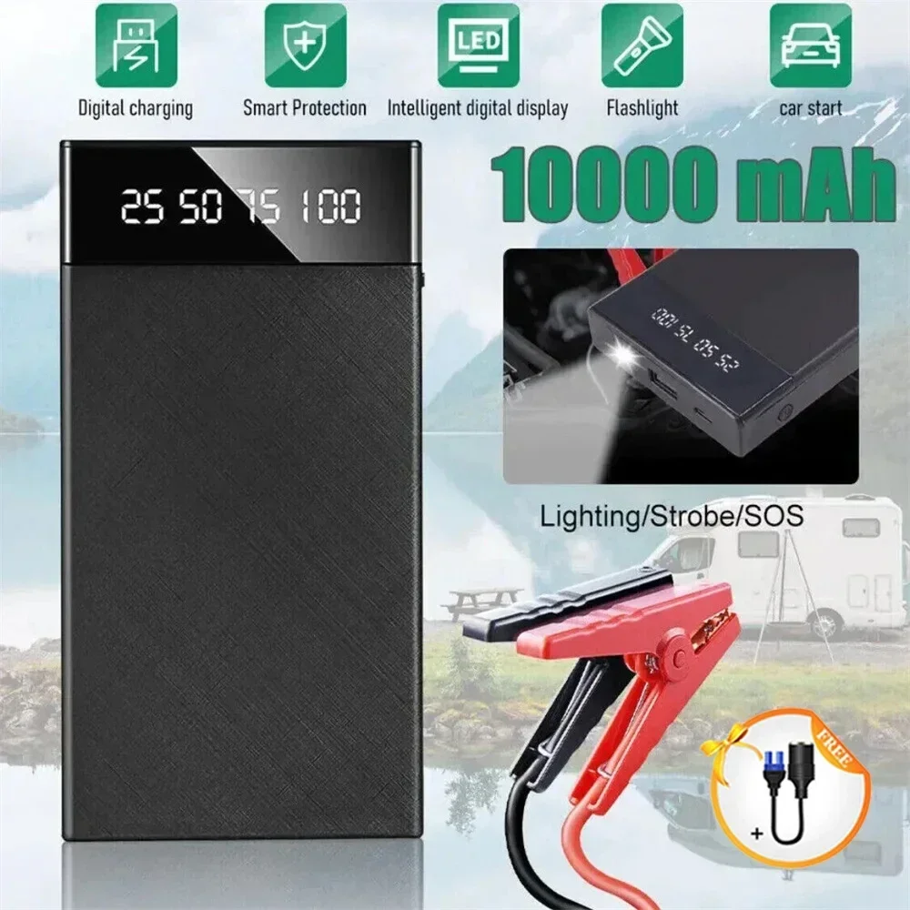 

10000mAh Car Jump Starter Device Auto Power Bank 12V Portable Car Battery Charger Car Starter Device Emergency Articles For Cars