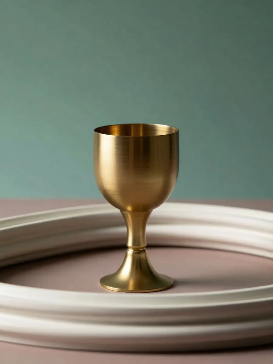 4Pcs Decorative Metal Goblet Solid Copper Chalice Cup for Buddhism Home Decor Themed Party Accessory Retro Footed Cup