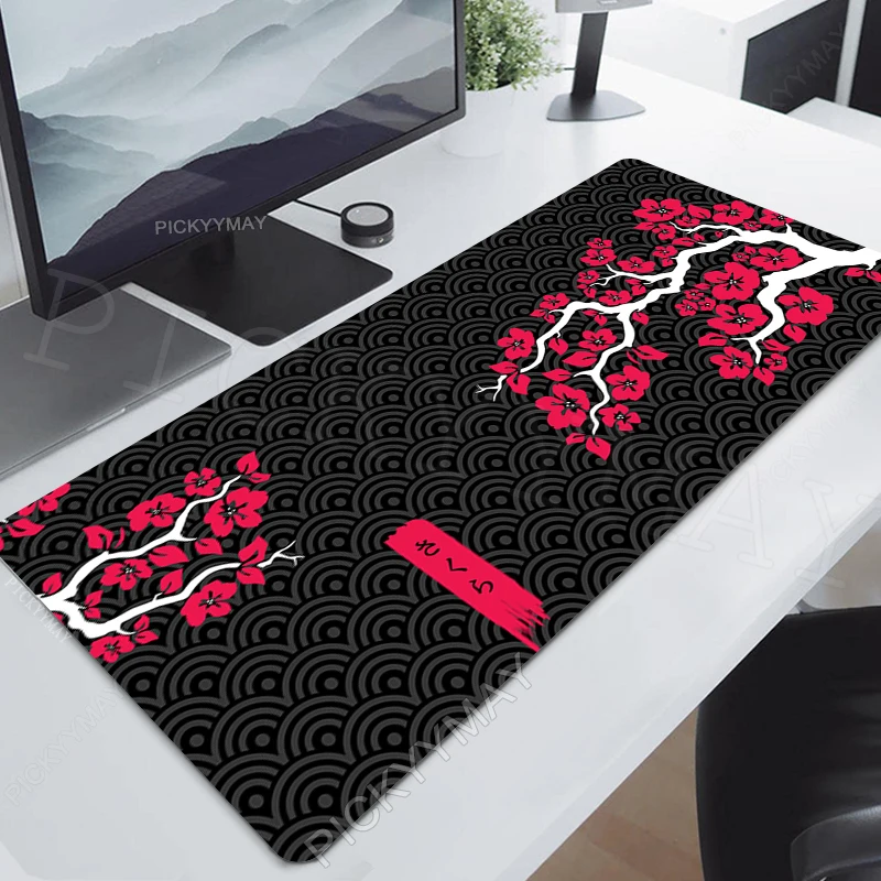 

Large Gaming Mousepads Sakura Mouse Pad Computer Mousepad Office Mouse Mat 90x40cm Desk Pads For PC Keyboard Mats Table Carpet