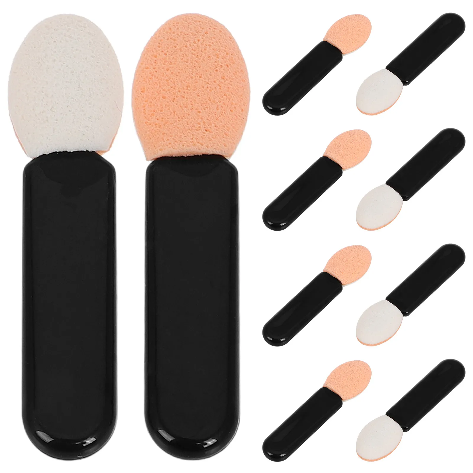 10Pcs Eyeshadow Applicator Brushes Dual Tip Sponge Head Tools for Precise Shadow Blending Smudging Travel Essential Makeup