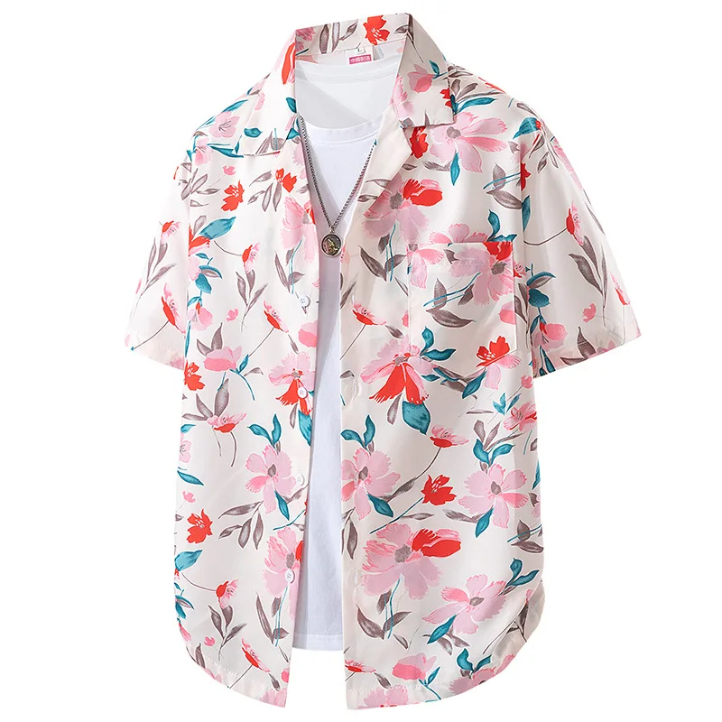 

Men's Tropical Style Printed Shirt Fashion Thin Casual Short-Sleeved Top