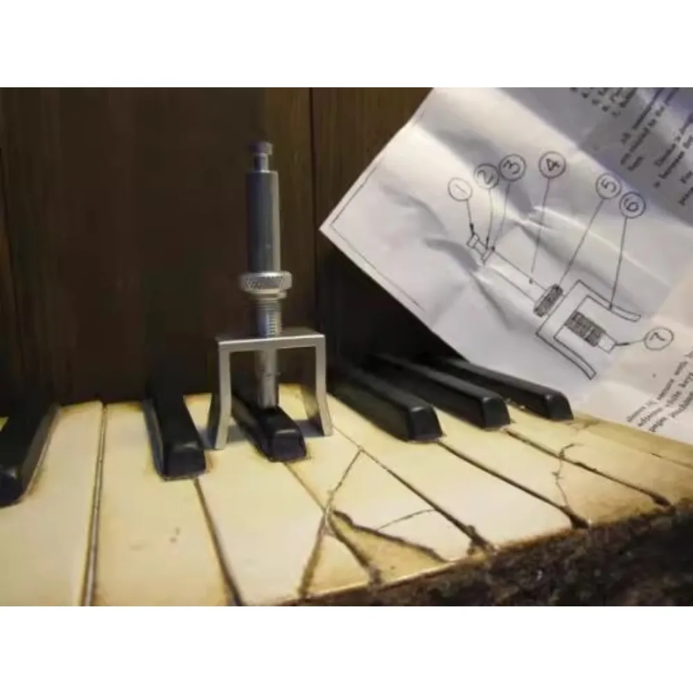 أداة قياس ارتفاع المفتاح الأسود من سبائك الألومنيوم أداة إصلاح ضبط البيانو #2