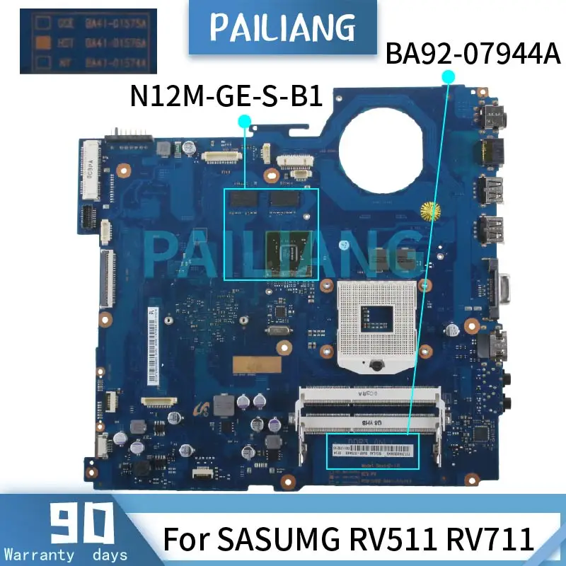 

BA41-01576A For SASUMG NP-RV511 RV511 RV711 Laptop Motherboard BA92-07944A BA92-07404A HM55 N12M-GE-S-B1 DDR3 Notebook Mainboard