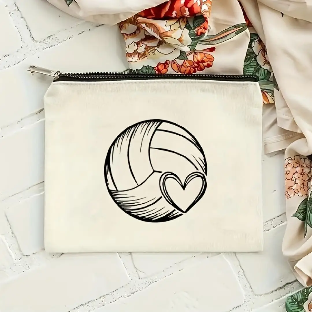 バレーボールをテーマにした化粧バッグ - 女性向けのかわいい多機能ジッパーポーチ、ジュエリー収納バッグ