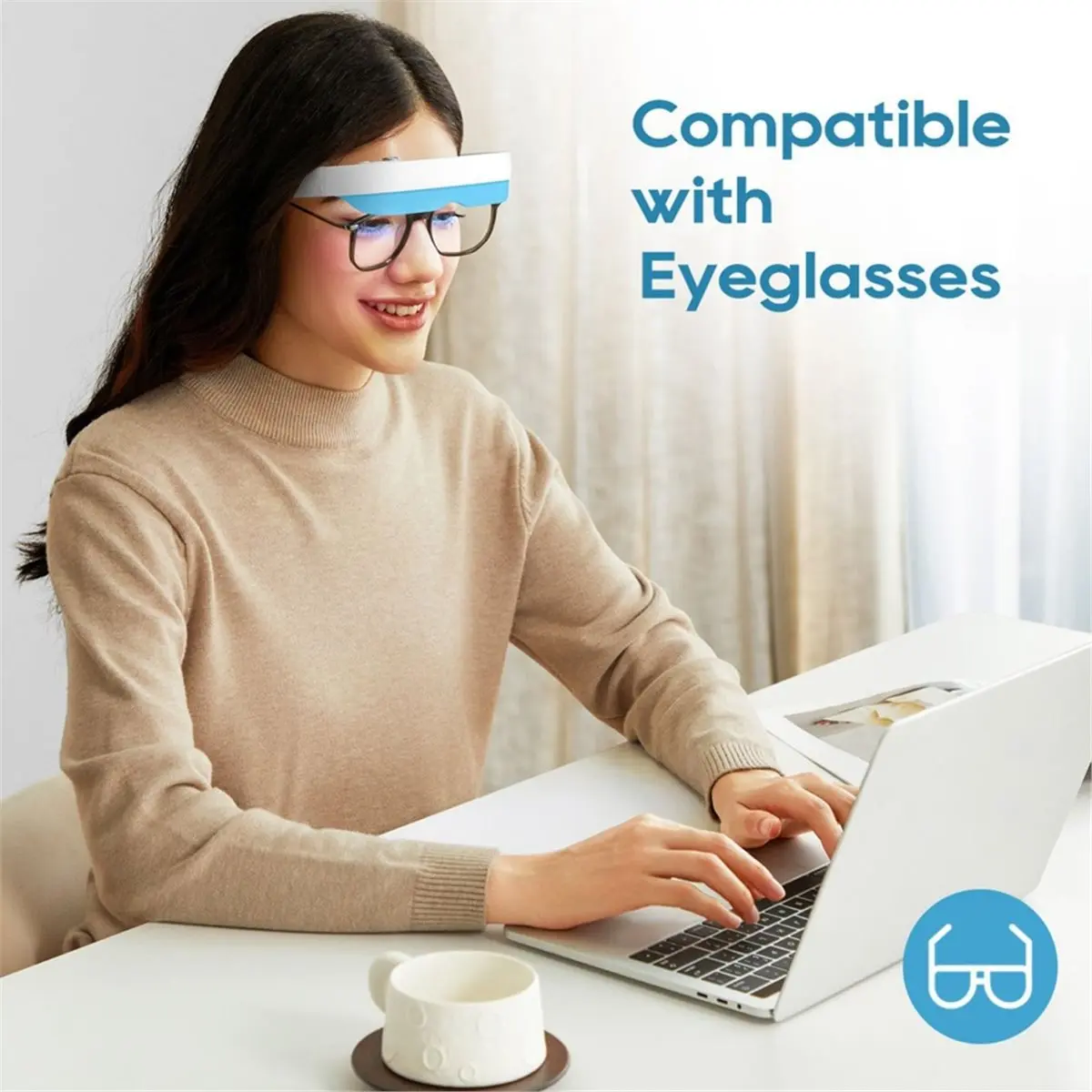 TOP RATED○▽Light Therapy Glasses Wearable Light Therapy Lamp White Light for Sleep Problems, Seasonal Mood Disorders & Jetlag