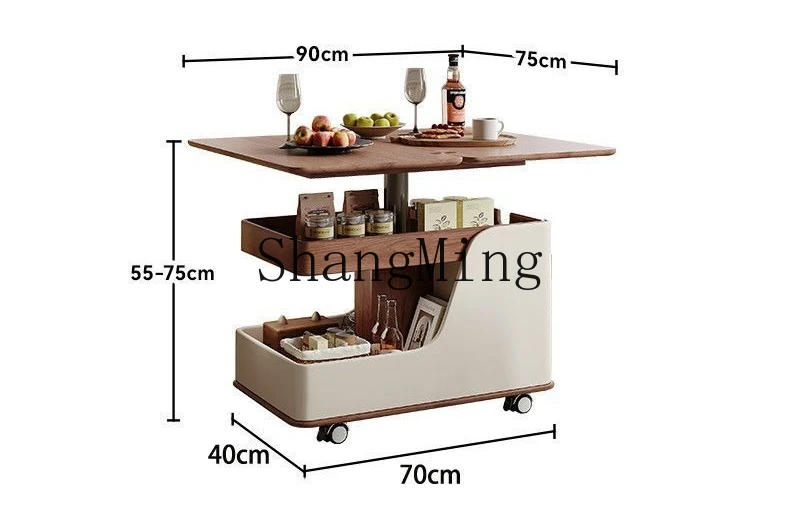 SM movable lifting folding mobile coffee table small apartment living room home sofa side several multi-function
