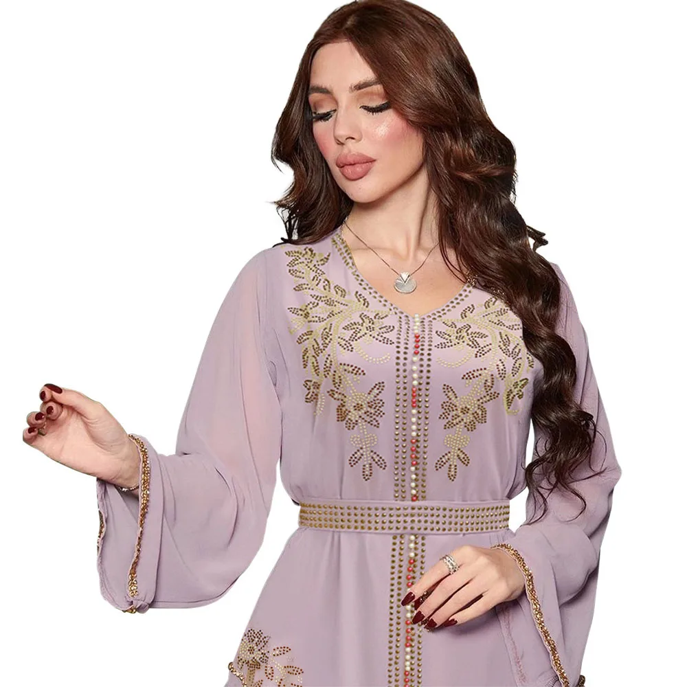 Mulheres Luxo Abaya Diamantes Vestidos Muçulmanos, Elegante Caftan, Vestido Kaftan Marroquino, Festa Noturna, Eid Mubarak, Jalabiya