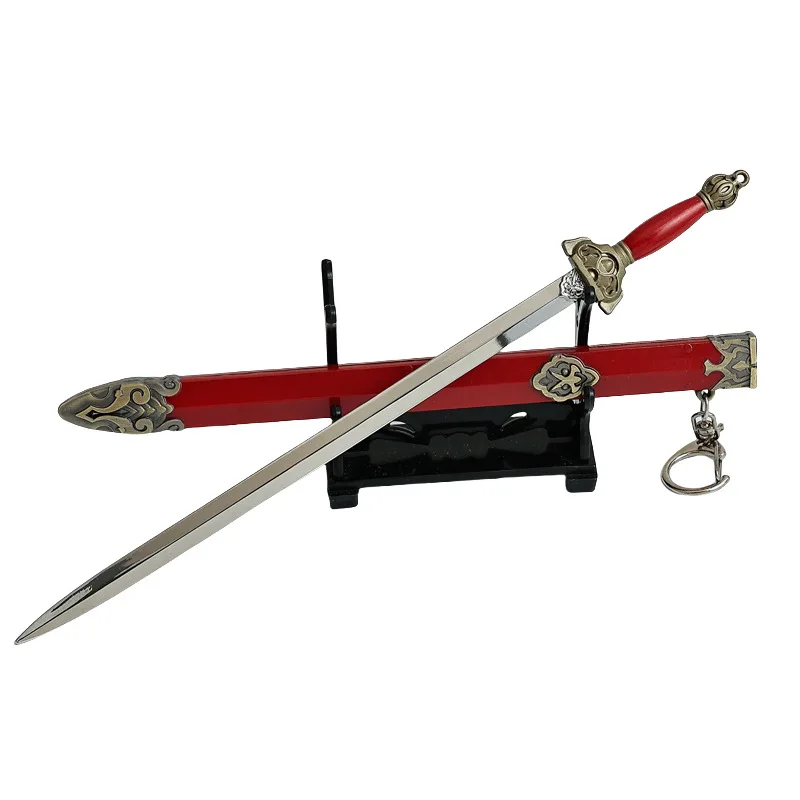 22 センチメートル/8.66 インチ冷兵器モデルメタルクラフト Yue Nv 剣シース装飾品コレクションデスクトップディスプレイ誕生日プレゼント男の子のため