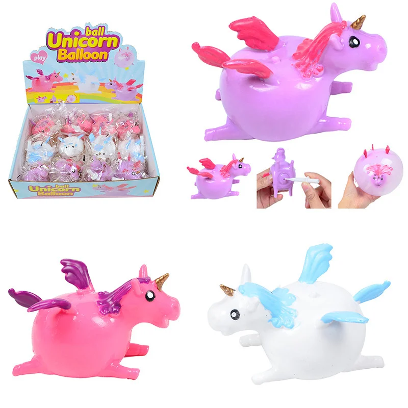 

Kid Funnny Blowing Animals Inflate Unicorn Squishy Vent Balls Antistress Hand Balloon Party Sports Games Fidget Toy for Children