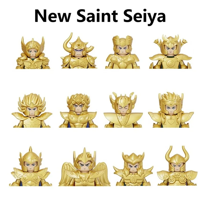 New Gold Saint Seiya Set Mini Action Figure Building Blocks Toys