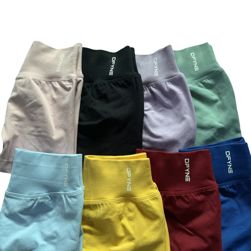 Impact Shorts With Logo Low Ribbed Band Yoga Short Seamless Scrunch Bum Workout Gym Short Booty Stretch Running Shorts